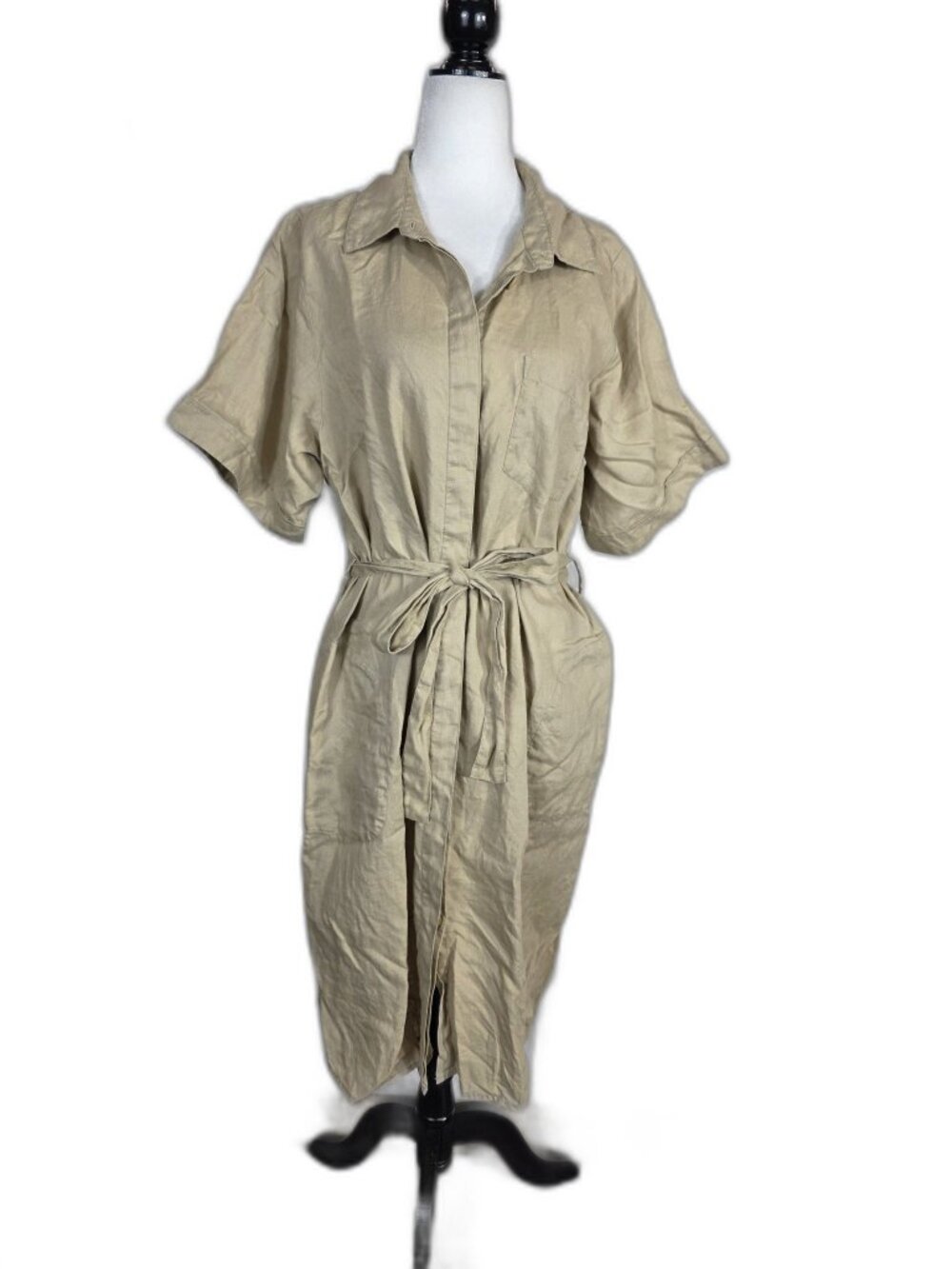 Part Two Pure Linen Shirt Dress with Belt – Size 38